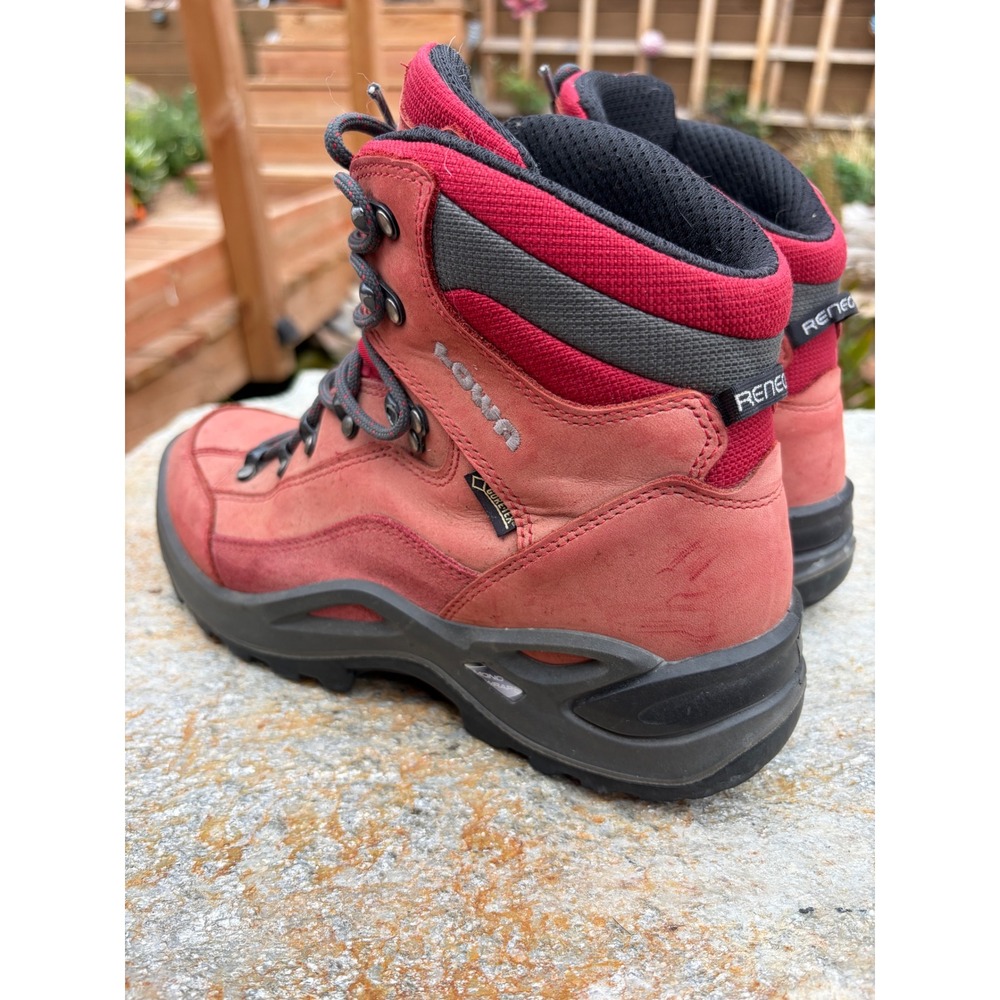 Lowa Renegade GTX Mid Ws Hiking Boots Red Gore-Tex Vibram Womens 10 320945 - Picture 8 of 10